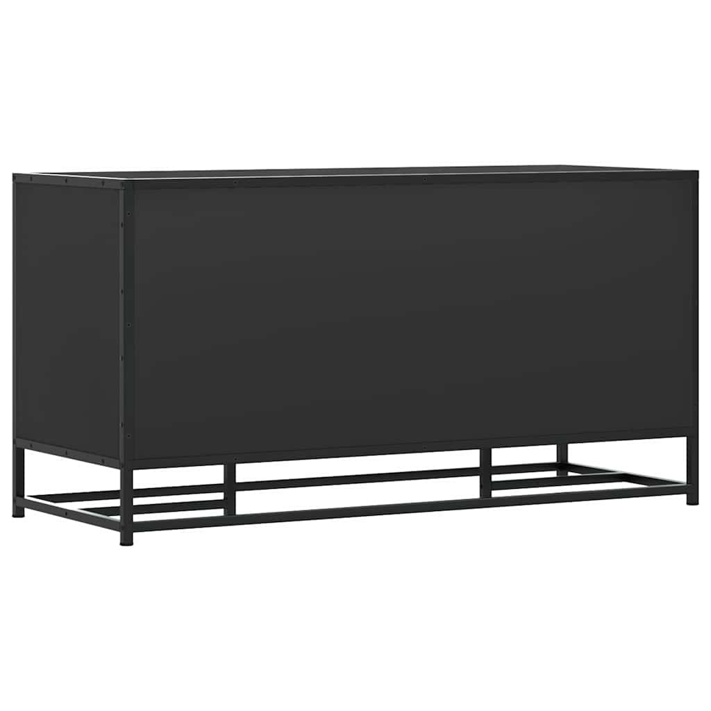 Banc à chaussures noir 100x40x53,5cm bois d'ingénierie et métal Bancs coffres vidaXL