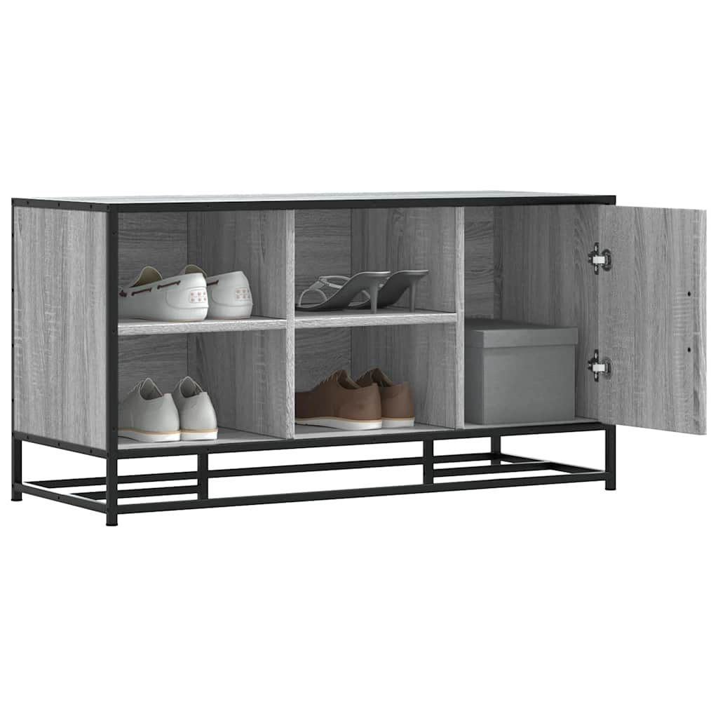 Banc à chaussures sonoma gris bois d'ingénierie et métal Bancs coffres vidaXL