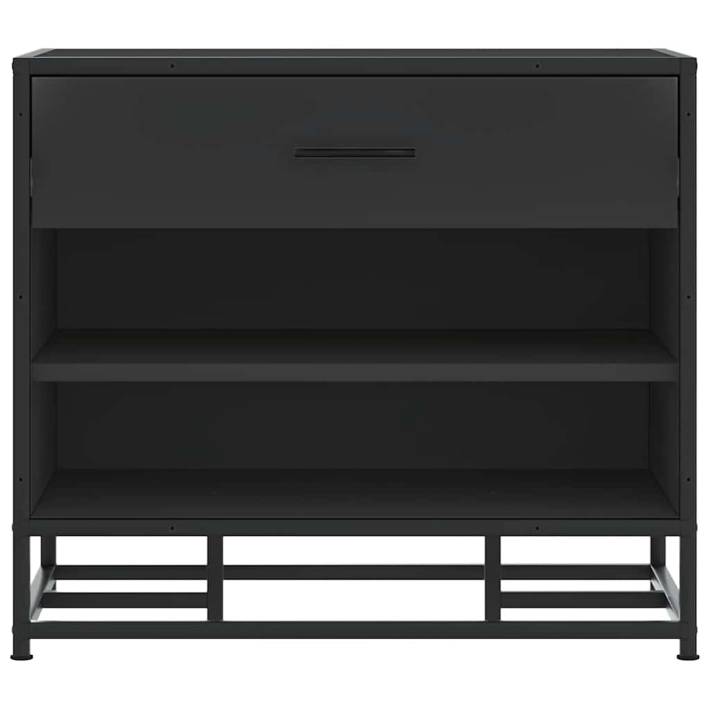 Banc à chaussures noir 60x40x53,5 cm bois d'ingénierie et métal Bancs coffres vidaXL   