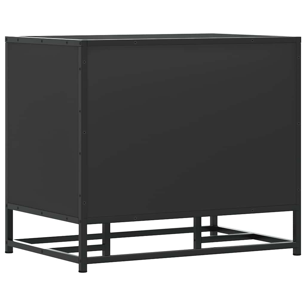 Banc à chaussures noir 60x40x53,5 cm bois d'ingénierie et métal Bancs coffres vidaXL   