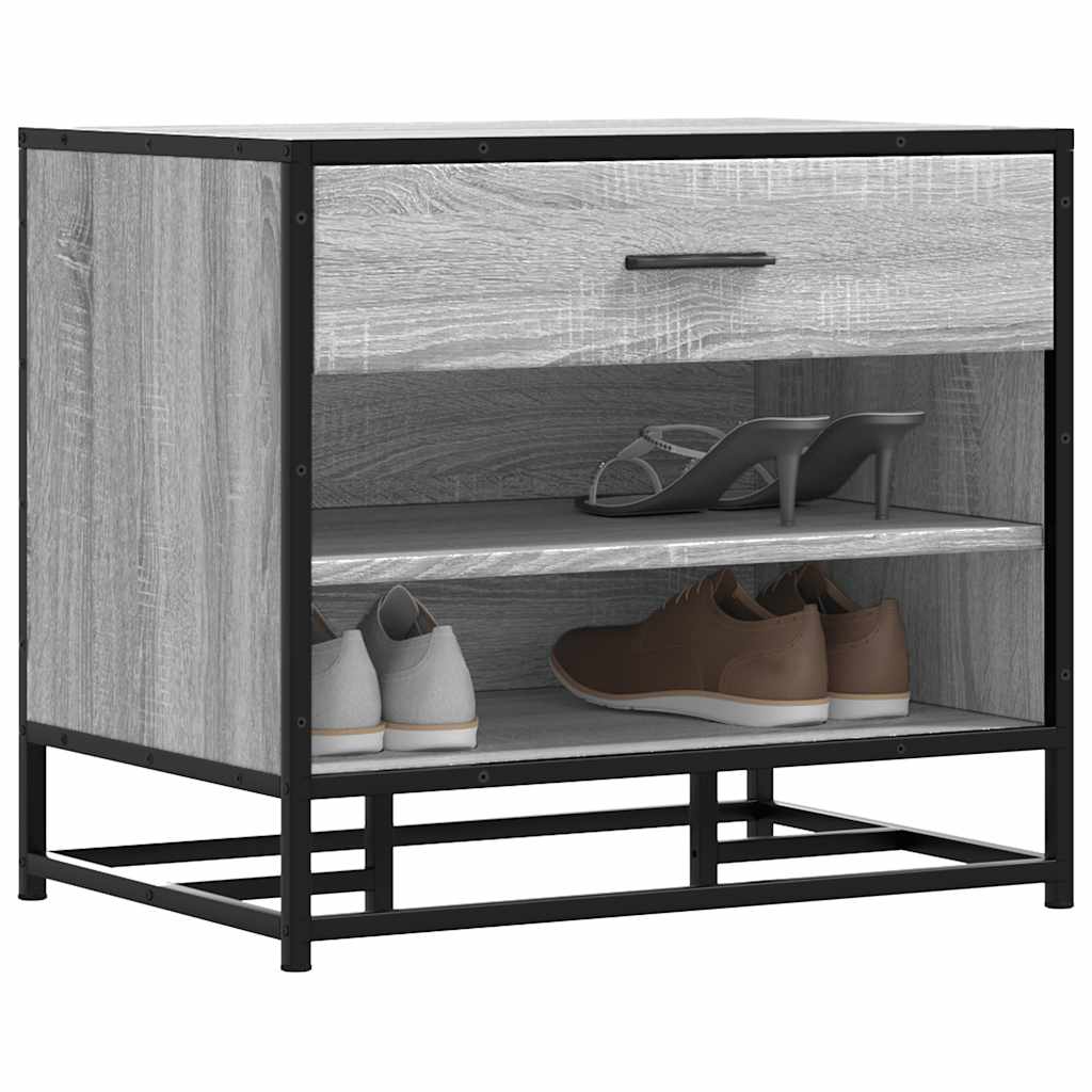 Banc à chaussures sonoma gris bois d'ingénierie et métal Bancs coffres vidaXL   