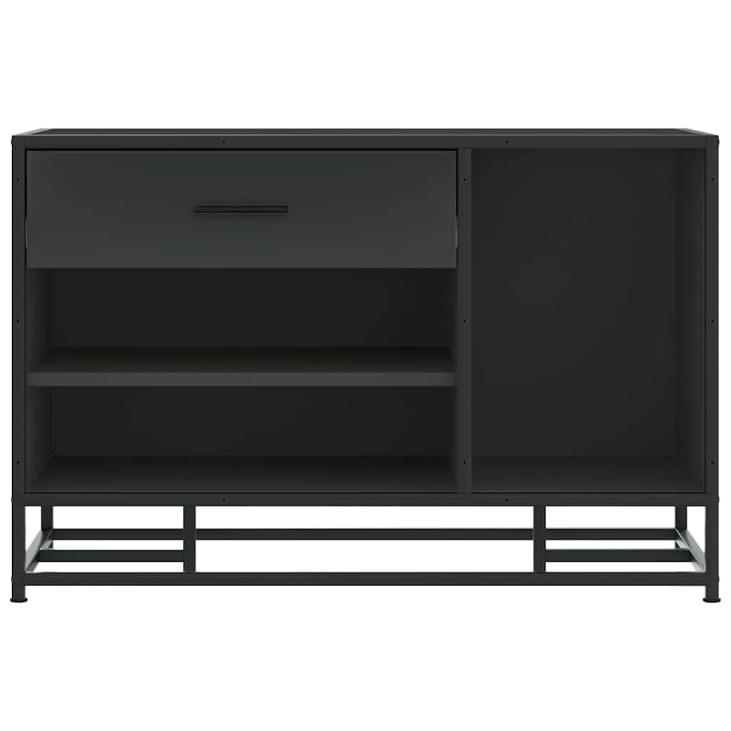 Banc à chaussures noir 80x40x53,5 cm bois d'ingénierie et métal Bancs coffres vidaXL   