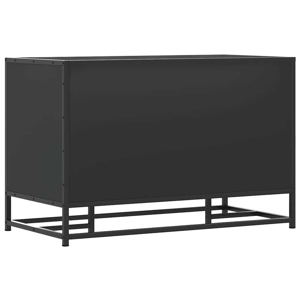 Banc à chaussures noir 80x40x53,5 cm bois d'ingénierie et métal Bancs coffres vidaXL   