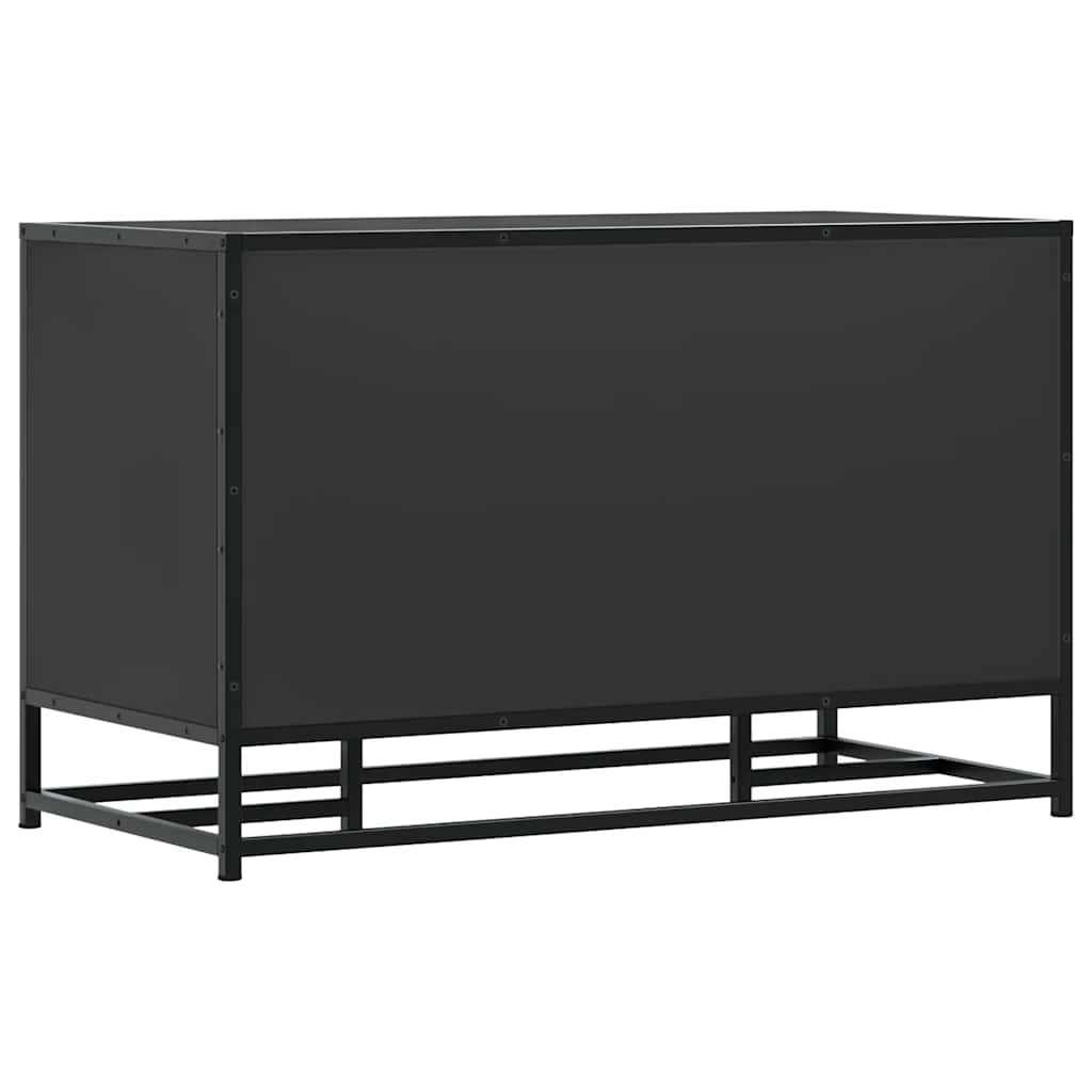 Banc à chaussures noir 84x40x53,5 cm bois d'ingénierie et métal Bancs coffres vidaXL   