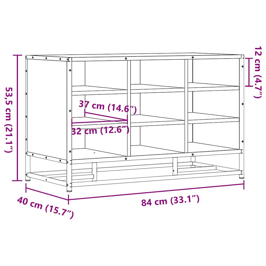 Banc à chaussures noir 84x40x53,5 cm bois d'ingénierie et métal Bancs coffres vidaXL   