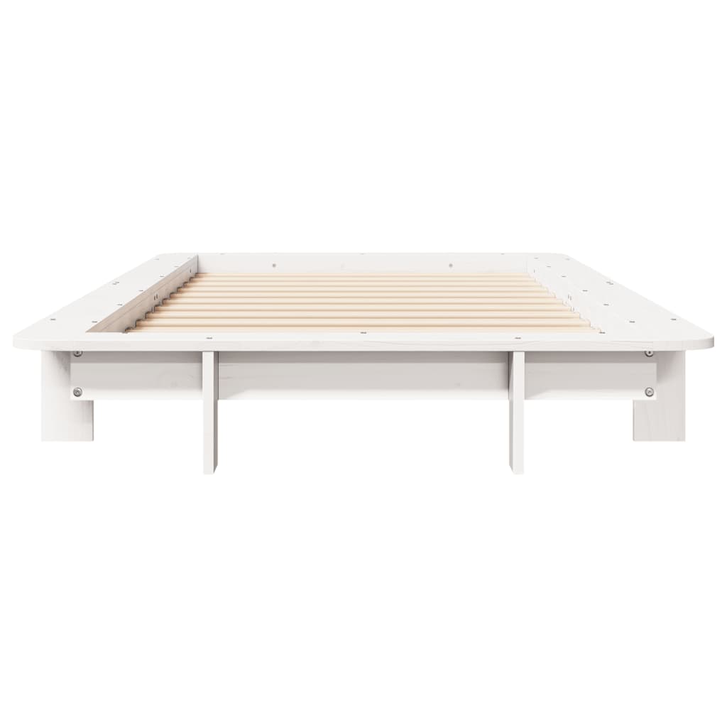 Cadre de lit blanc 90x200 cm bois de pin massif Lits & cadres de lit vidaXL   