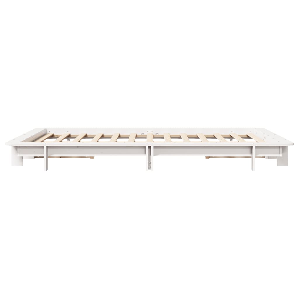 Cadre de lit blanc 140x190 cm bois de pin massif Lits & cadres de lit vidaXL   