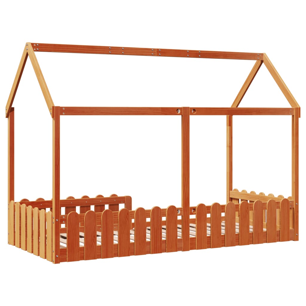 Cadre de lit d'enfants forme de maison 90x200cm bois massif pin Lits & cadres de lit vidaXL   