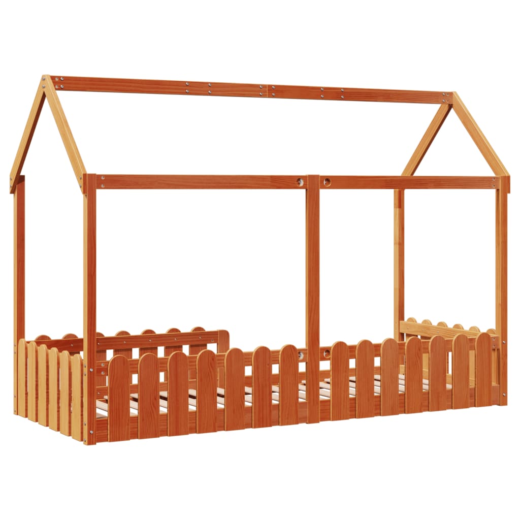 Cadre de lit d'enfants forme de maison 80x200cm bois massif pin Lits & cadres de lit vidaXL   