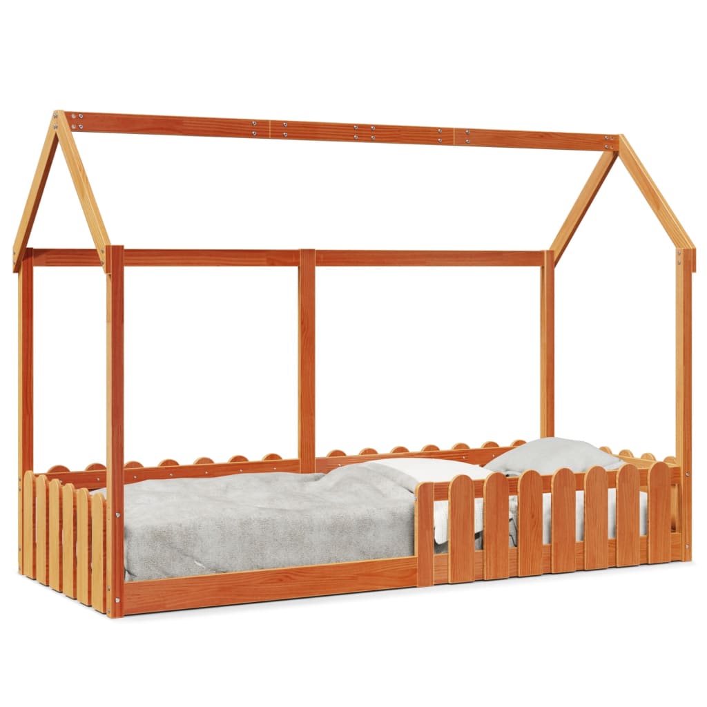 Cadre de lit d'enfants forme de maison 80x200cm bois massif pin Lits & cadres de lit vidaXL   