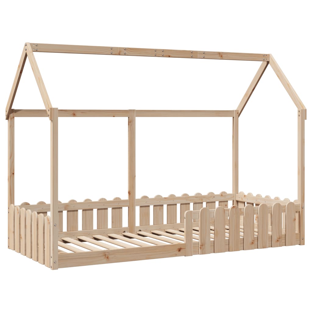 Cadre de lit d'enfants forme de maison 90x190cm bois massif pin Lits & cadres de lit vidaXL   