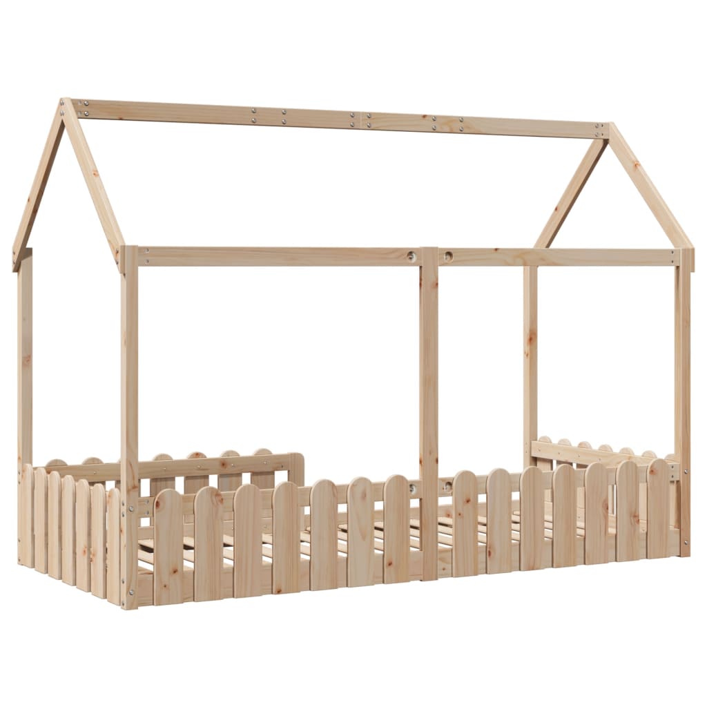 Cadre de lit d'enfants forme de maison 90x190cm bois massif pin Lits & cadres de lit vidaXL   