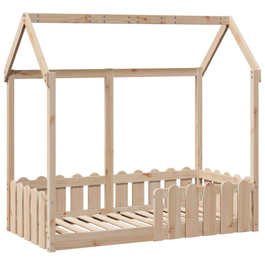 Cadre de lit d'enfants forme de maison 70x140cm bois pin massif Lits & cadres de lit vidaXL   