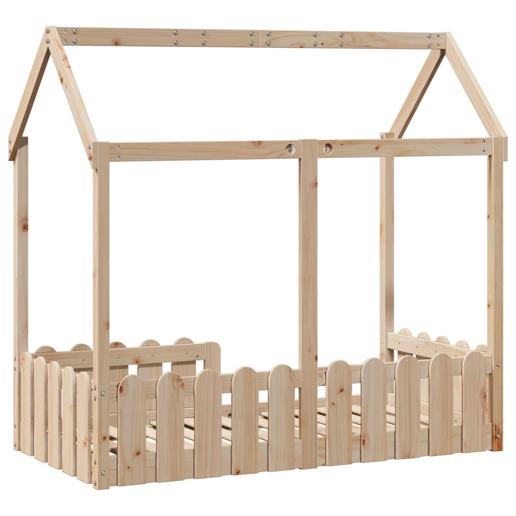 Cadre de lit d'enfants forme de maison 70x140cm bois pin massif Lits & cadres de lit vidaXL   