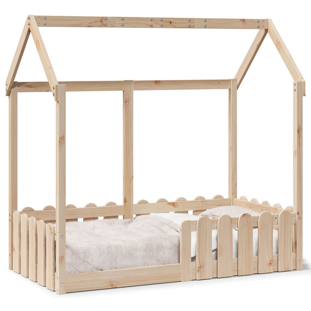 Cadre de lit d'enfants forme de maison 70x140cm bois pin massif Lits & cadres de lit vidaXL   