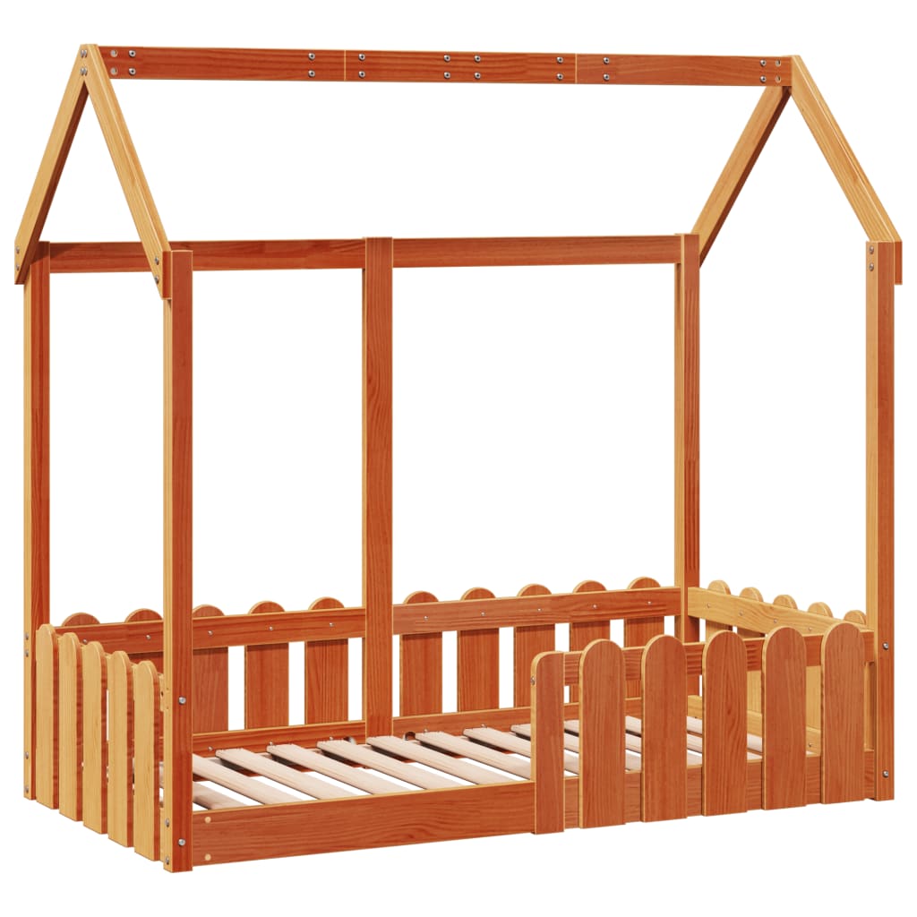 Cadre de lit d'enfants forme de maison 70x140cm bois pin massif Lits & cadres de lit vidaXL   