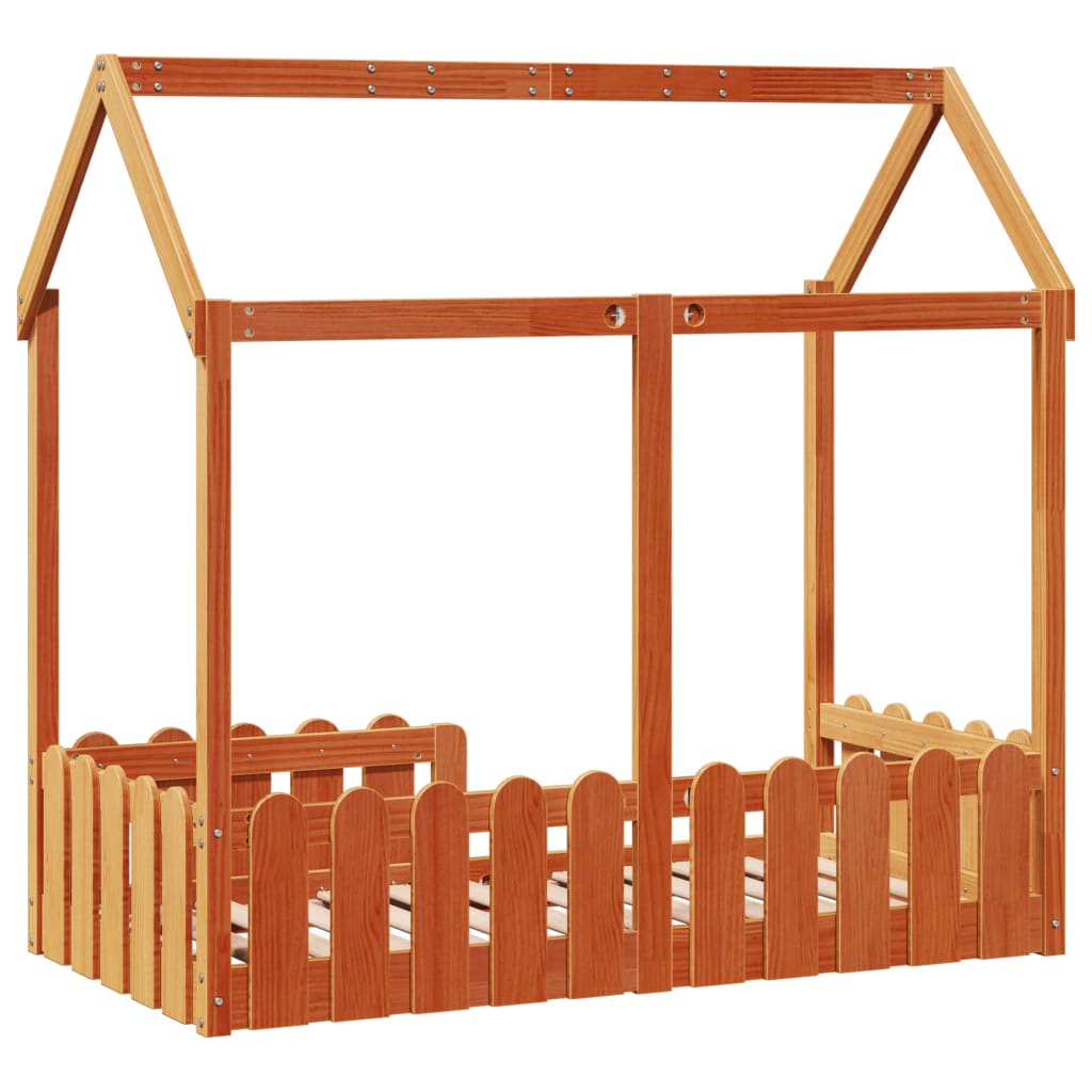 Cadre de lit d'enfants forme de maison 70x140cm bois pin massif Lits & cadres de lit vidaXL   