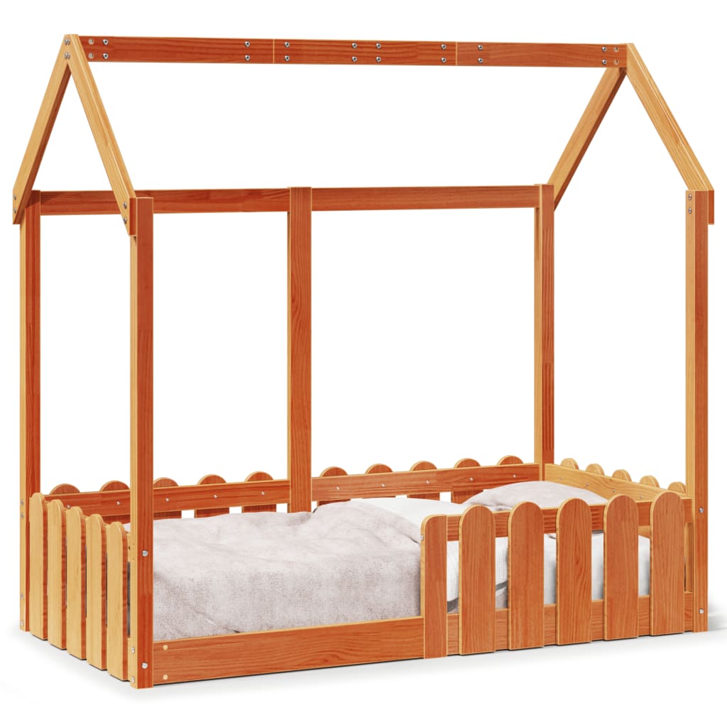 Cadre de lit d'enfants forme de maison 70x140cm bois pin massif Lits & cadres de lit vidaXL   