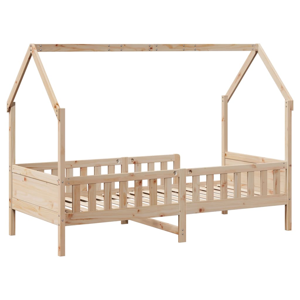 Cadre de lit d'enfants forme de maison 90x200cm bois massif pin Lits & cadres de lit vidaXL   