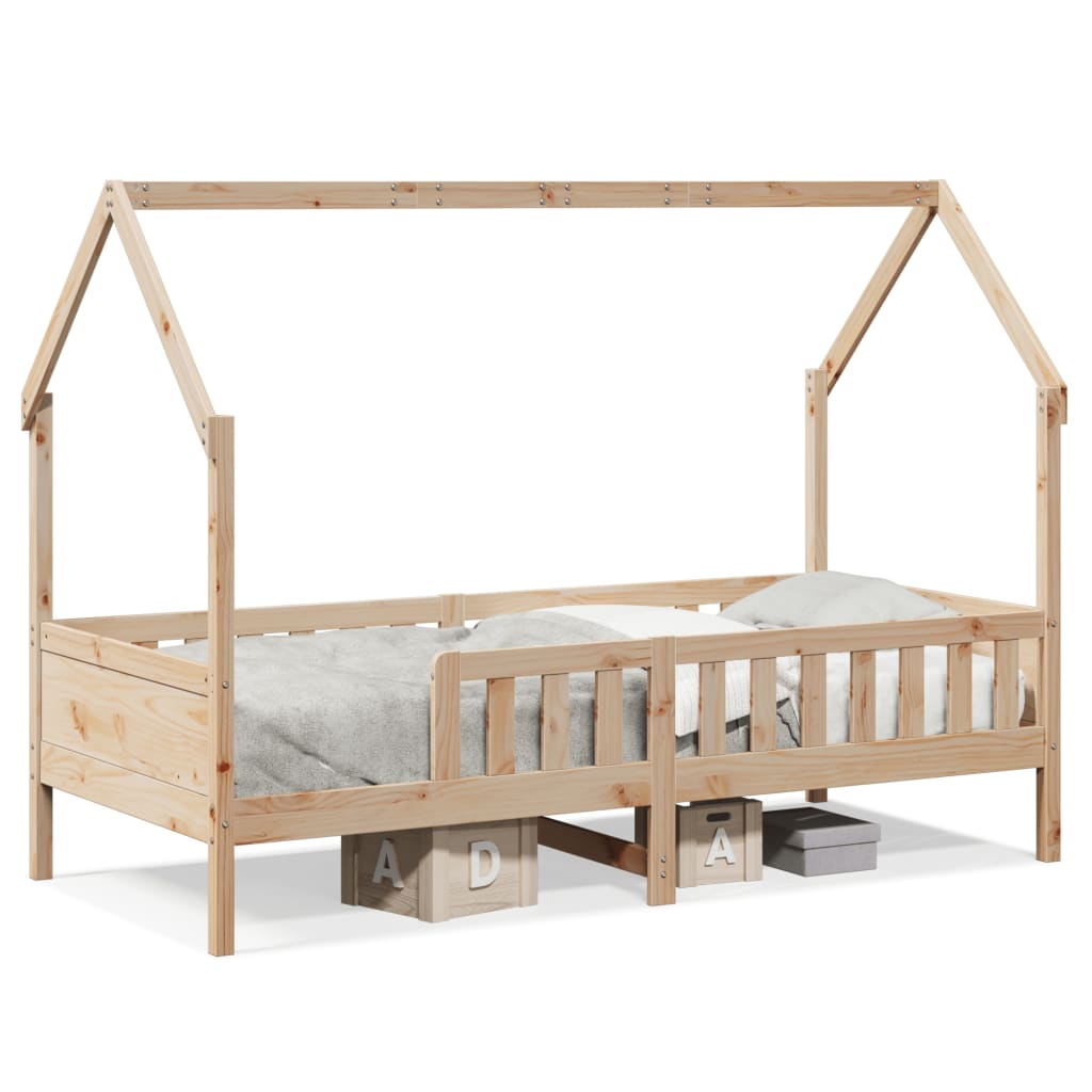 Cadre de lit d'enfants forme de maison 90x200cm bois massif pin Lits & cadres de lit vidaXL   