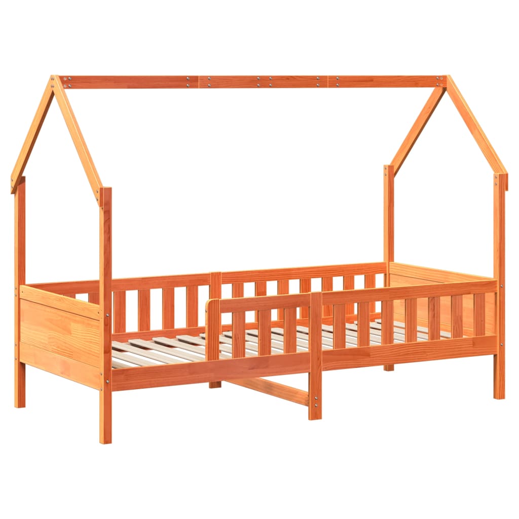 Cadre de lit d'enfants forme de maison 90x200cm bois massif pin Lits & cadres de lit vidaXL   