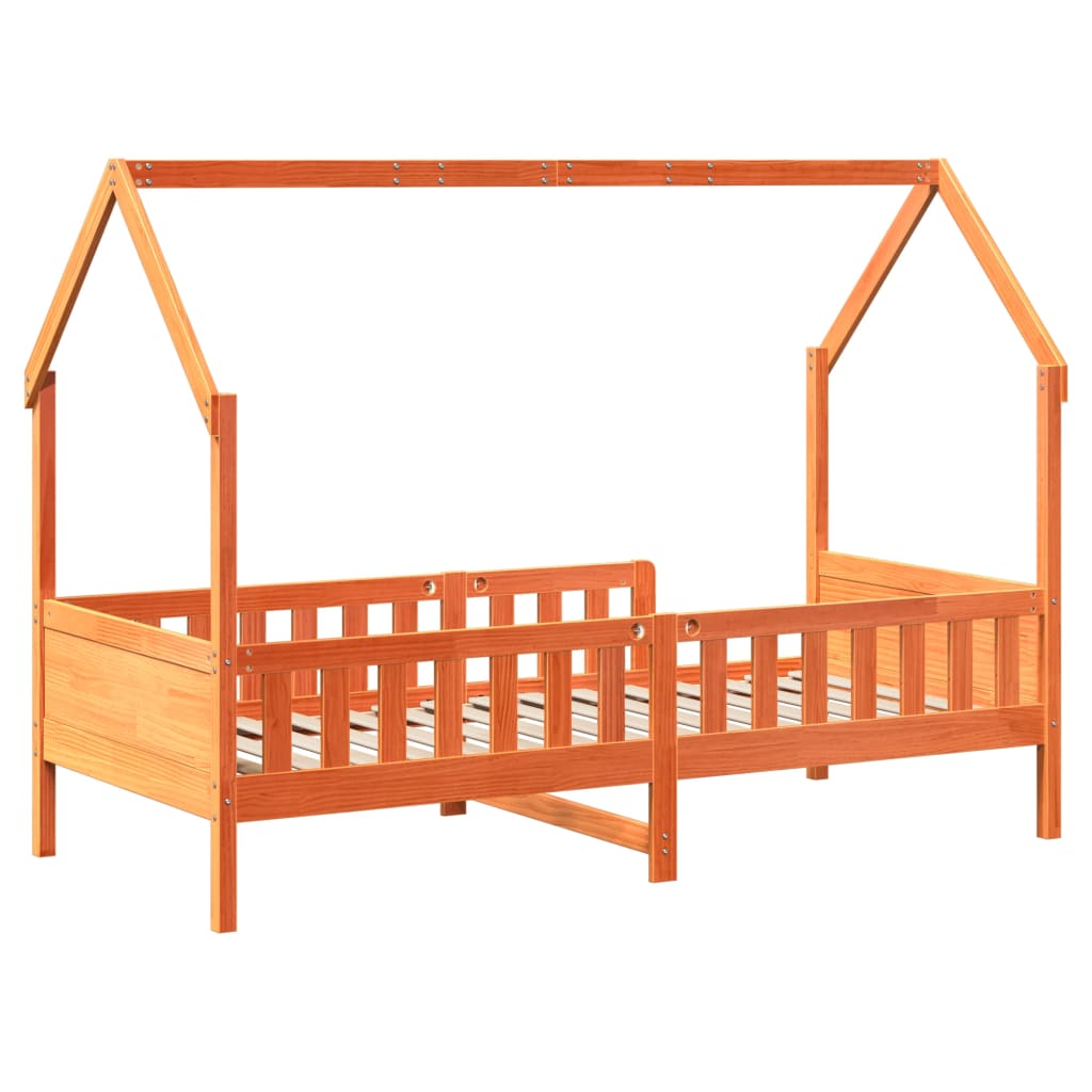 Cadre de lit d'enfants forme de maison 90x200cm bois massif pin Lits & cadres de lit vidaXL   