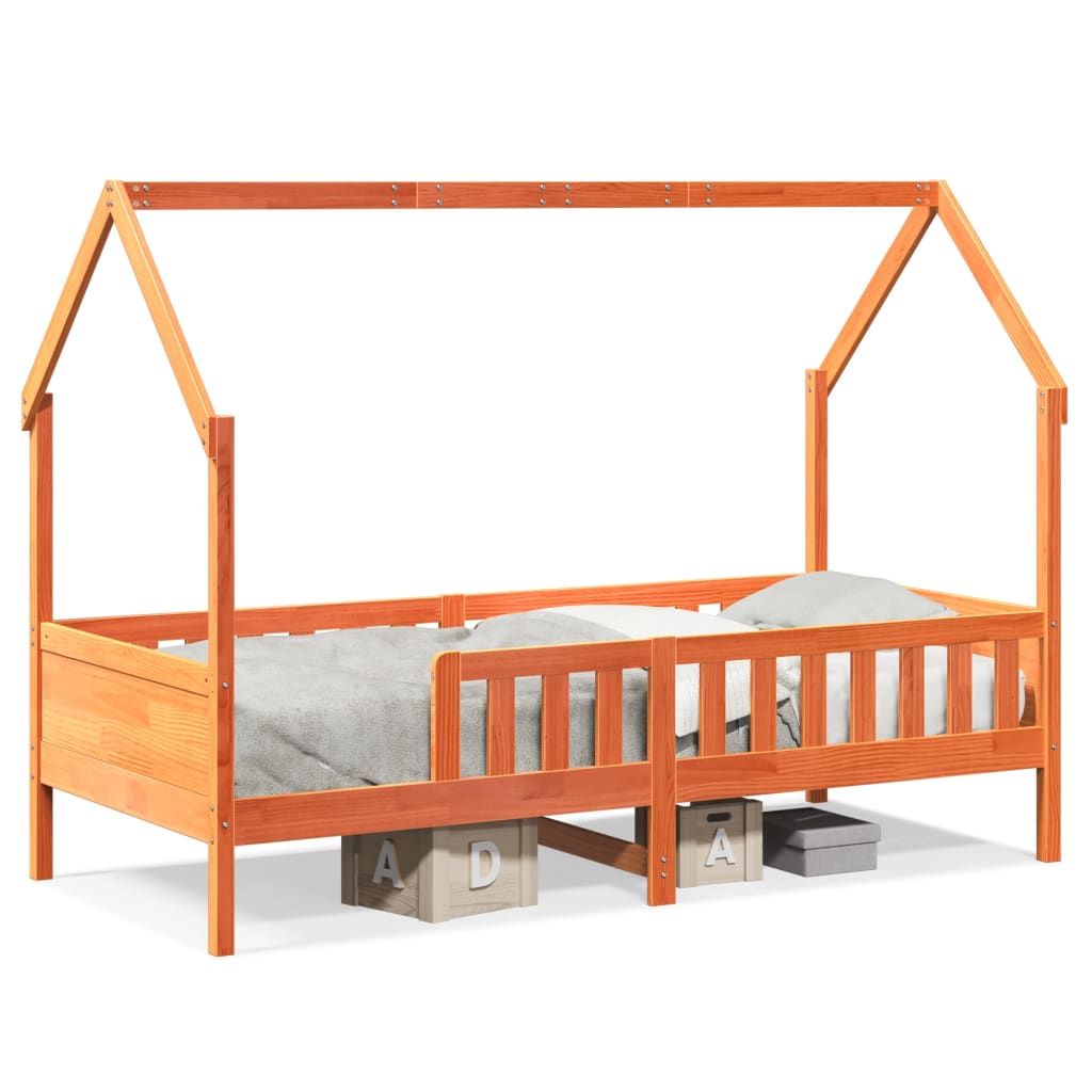 Cadre de lit d'enfants forme de maison 90x200cm bois massif pin Lits & cadres de lit vidaXL   