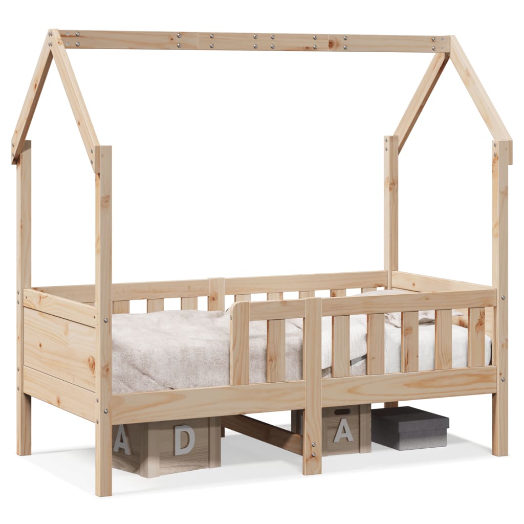 Cadre de lit d'enfants forme de maison 70x140cm bois pin massif Lits & cadres de lit vidaXL   