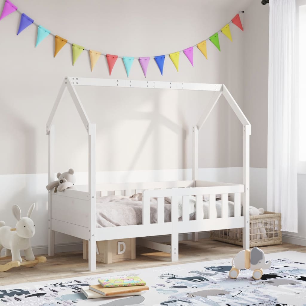 Cadre de lit d'enfants forme de maison 70x140cm bois pin massif Lits & cadres de lit vidaXL   