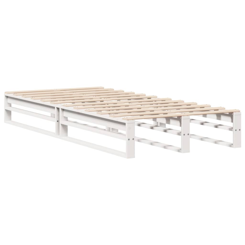 Cadre de lit blanc 90x200 cm bois de pin massif Lits & cadres de lit vidaXL   