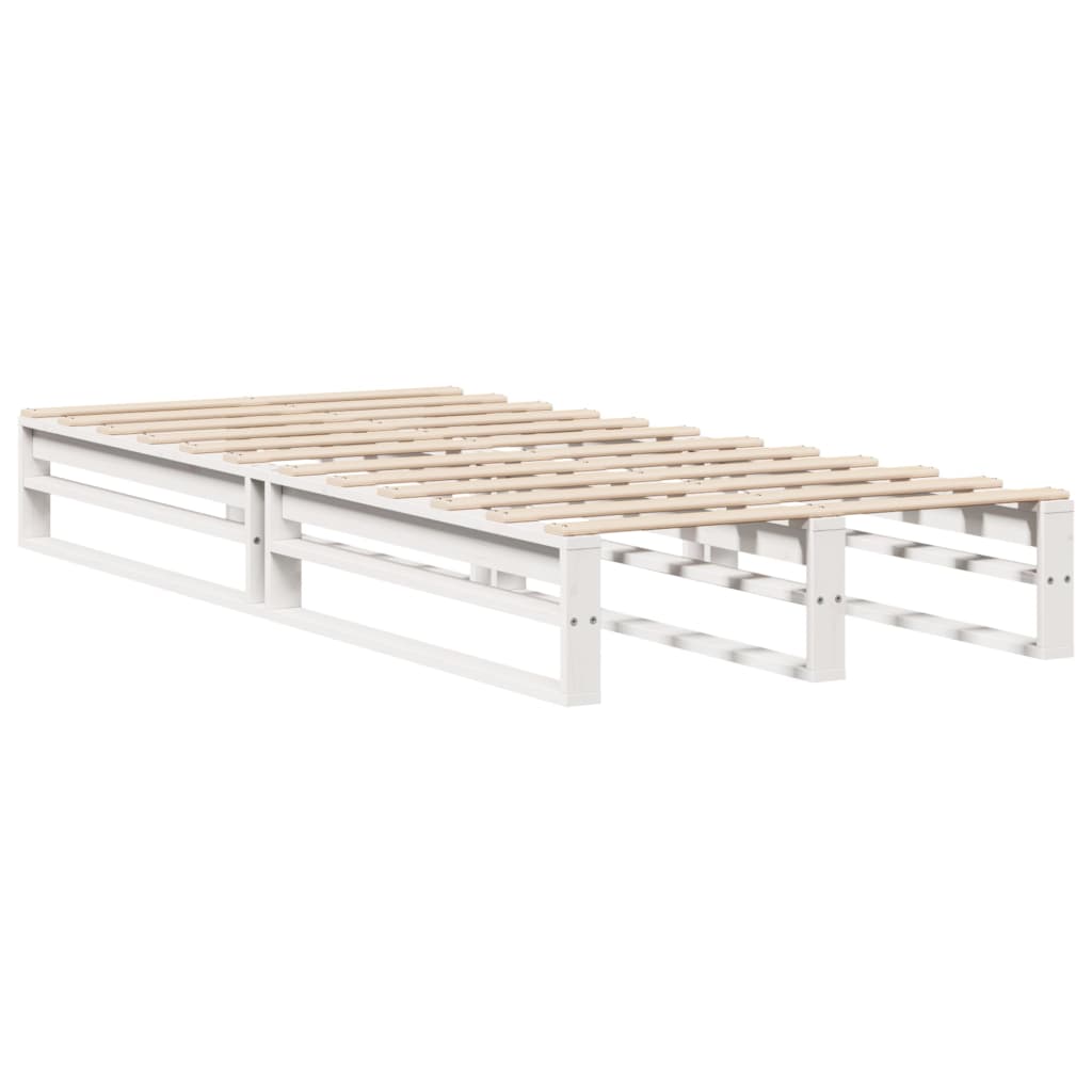 Cadre de lit blanc 90x200 cm bois de pin massif Lits & cadres de lit vidaXL   