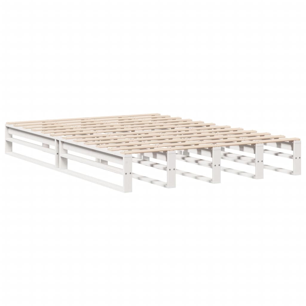 Cadre de lit Blanc 120x190 cm Bois de pin massif Lits & cadres de lit vidaXL   