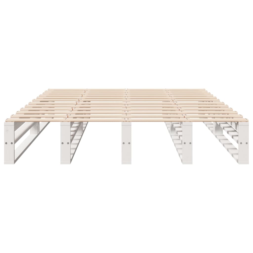 Cadre de lit Blanc 120x190 cm Bois de pin massif Lits & cadres de lit vidaXL   