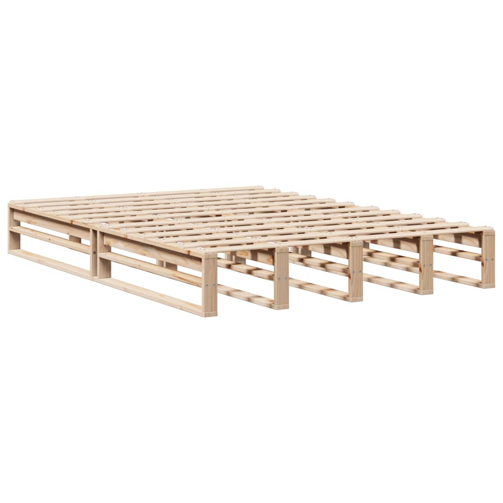 Cadre de lit 135x190 cm Bois de pin massif Lits & cadres de lit vidaXL   