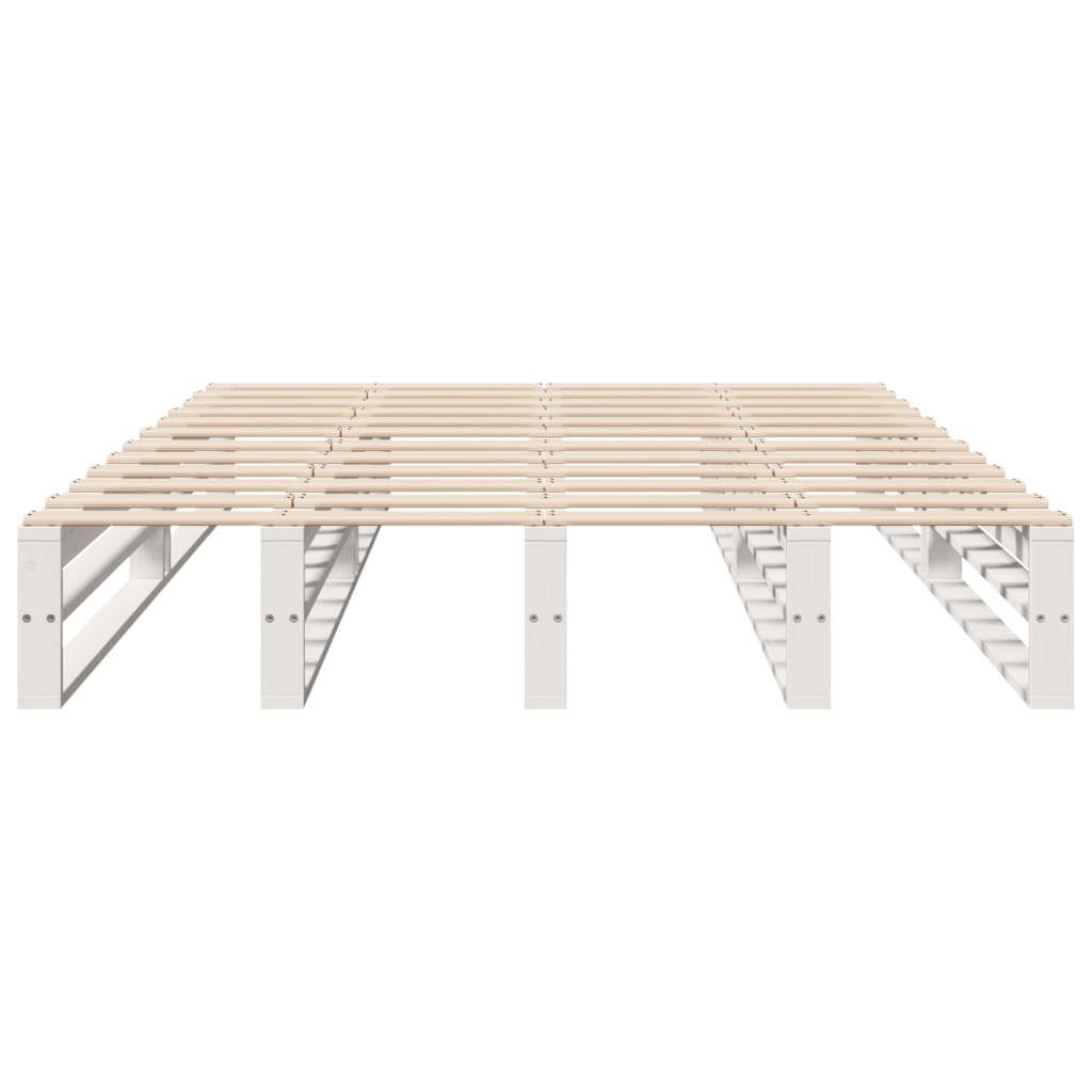 Cadre de lit blanc 140x190 cm bois de pin massif Lits & cadres de lit vidaXL   