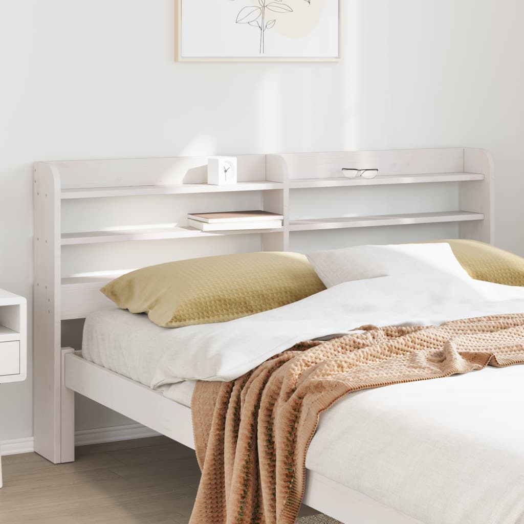 Tête de lit avec étagères blanc 140 cm bois massif de pin Têtes et pieds de lit vidaXL   