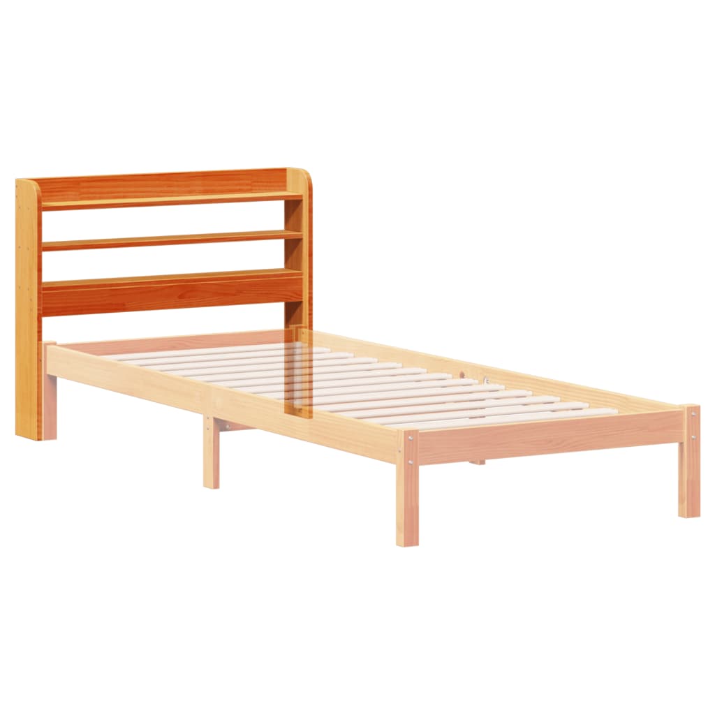 Tête de lit avec étagères marron cire 90 cm bois massif de pin Têtes et pieds de lit vidaXL   