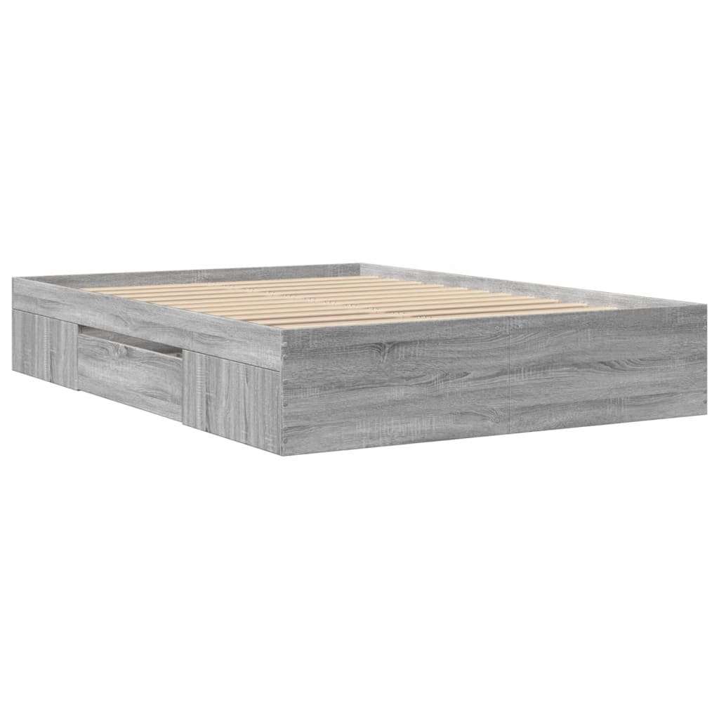 Cadre de lit sonoma gris 140x190 cm bois d'ingénierie Lits & cadres de lit vidaXL   