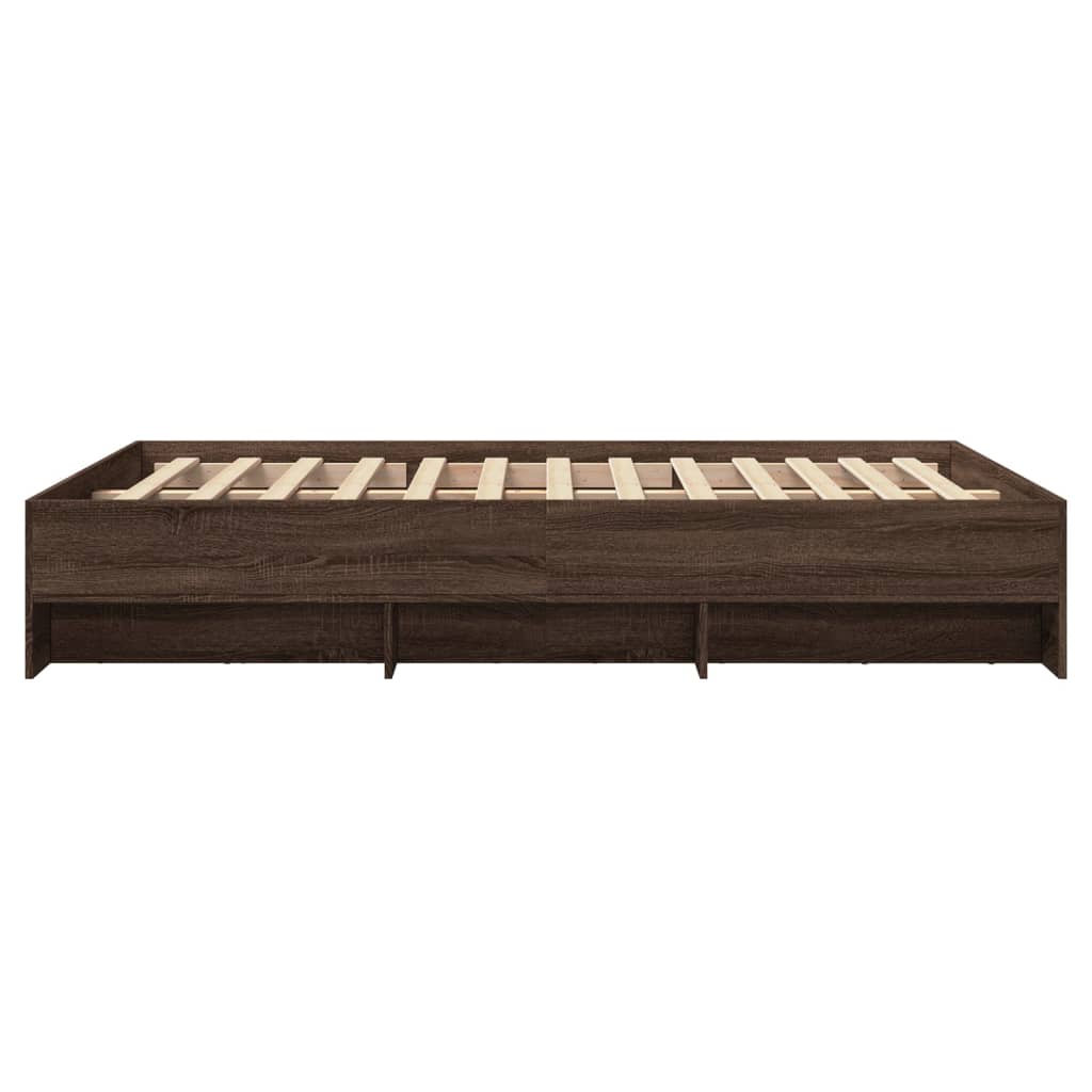 Cadre de lit chêne marron 140x190 cm bois d'ingénierie Lits & cadres de lit vidaXL   