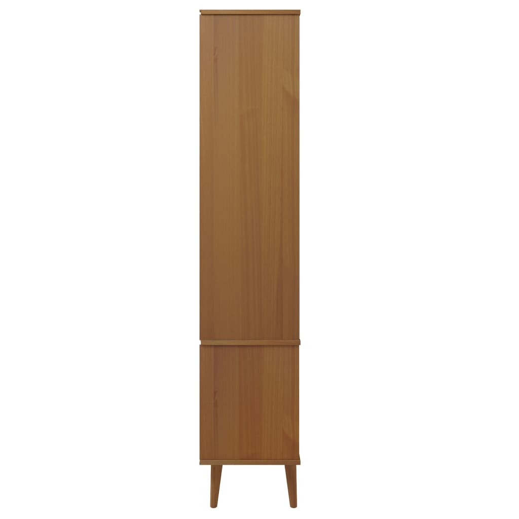 Armoire à vitrine MOLDE Marron 90x35x175 cm Bois de pin massif Bibliothèques vidaXL   