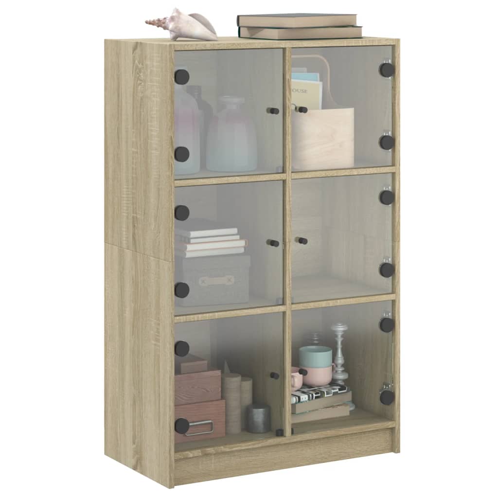 Image Buffet haut avec portes chêne sonoma bois d'ingénierie | Xios Store SNC vidaXL Xios Store SNC