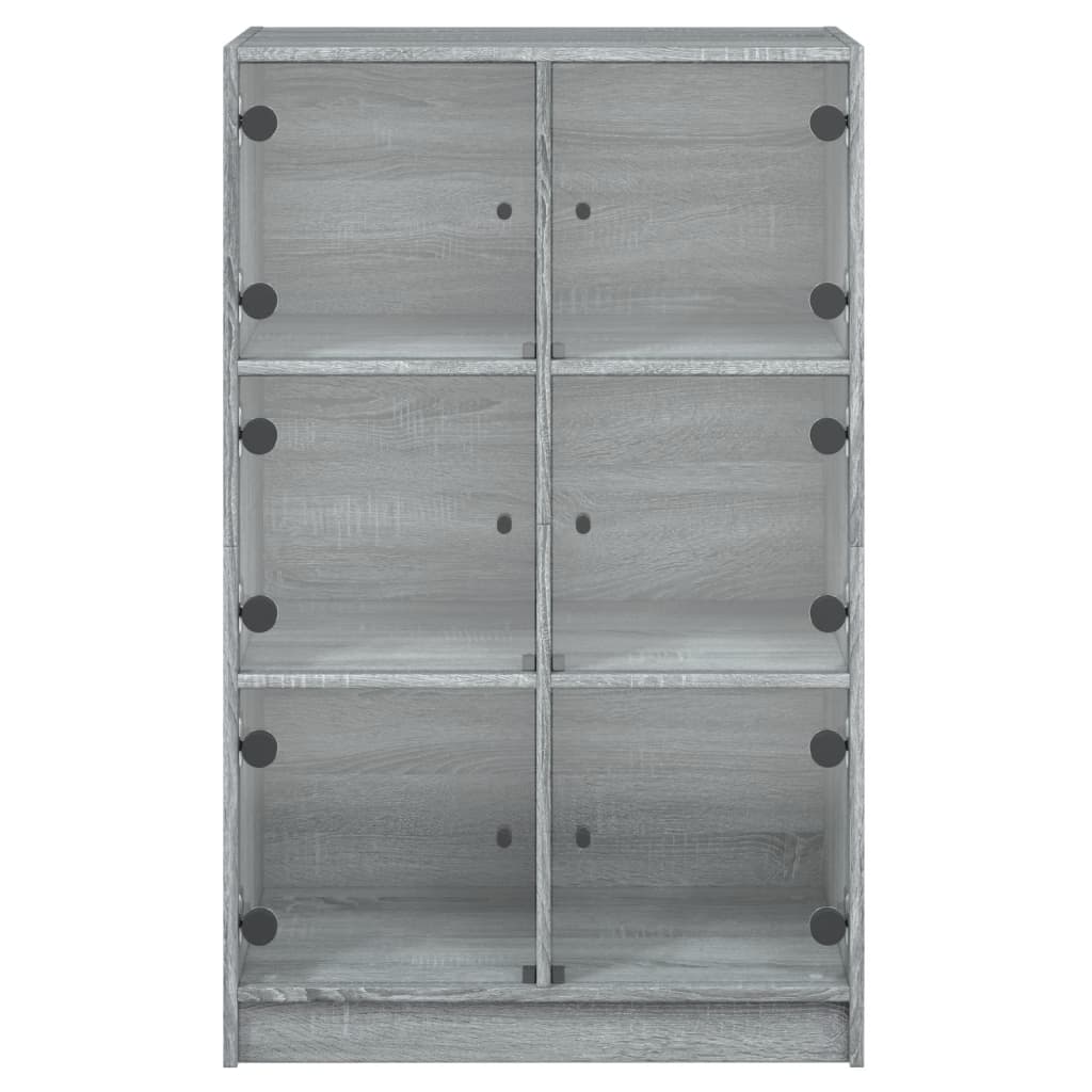 Image Buffet haut avec portes gris sonoma 68x37x109cm bois ingénierie | Xios Store SNC vidaXL Xios Store SNC