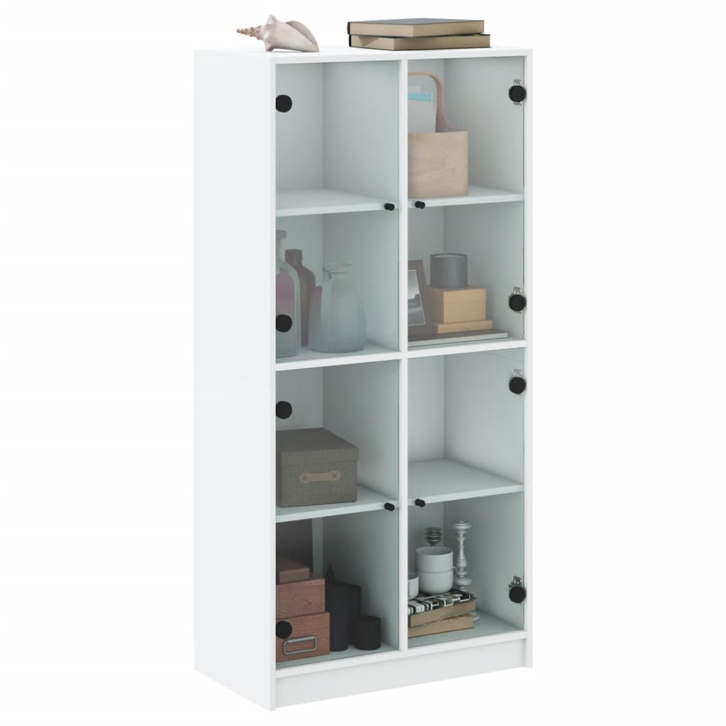 Image Buffet haut avec portes blanc 68x37x142 cm bois d'ingénierie | Xios Store SNC vidaXL Xios Store SNC