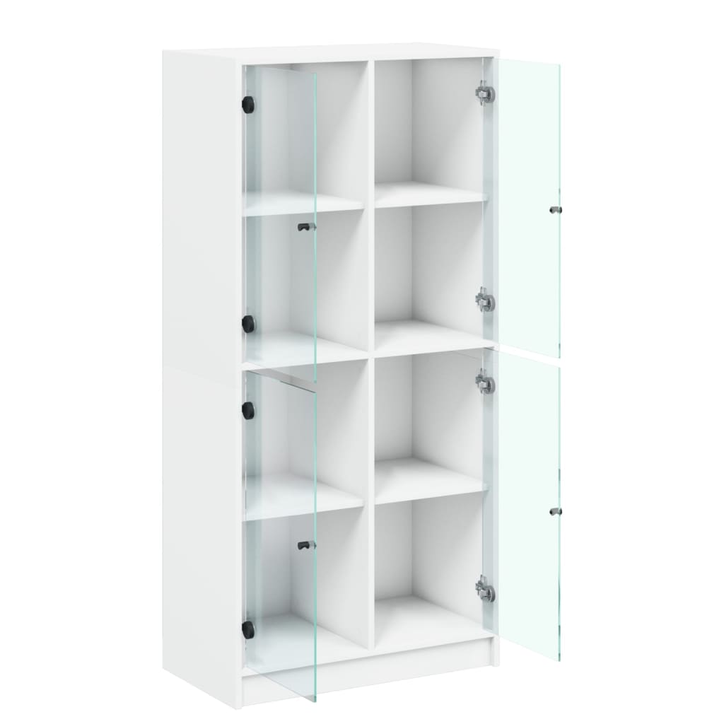 Image Buffet haut avec portes blanc 68x37x142 cm bois d'ingénierie | Xios Store SNC vidaXL Xios Store SNC