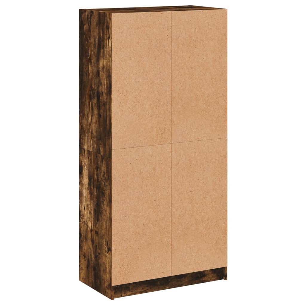 Image Buffet haut avec portes chêne fumé 68x37x142 cm bois ingénierie | Xios Store SNC vidaXL Xios Store SNC