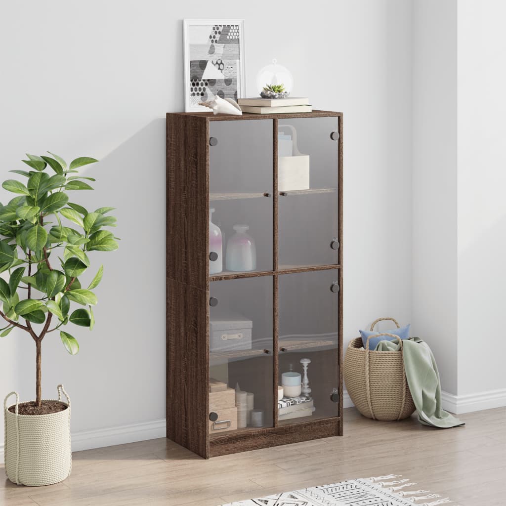 Image Buffet haut avec portes chêne marron bois d'ingénierie | Xios Store SNC vidaXL Xios Store SNC