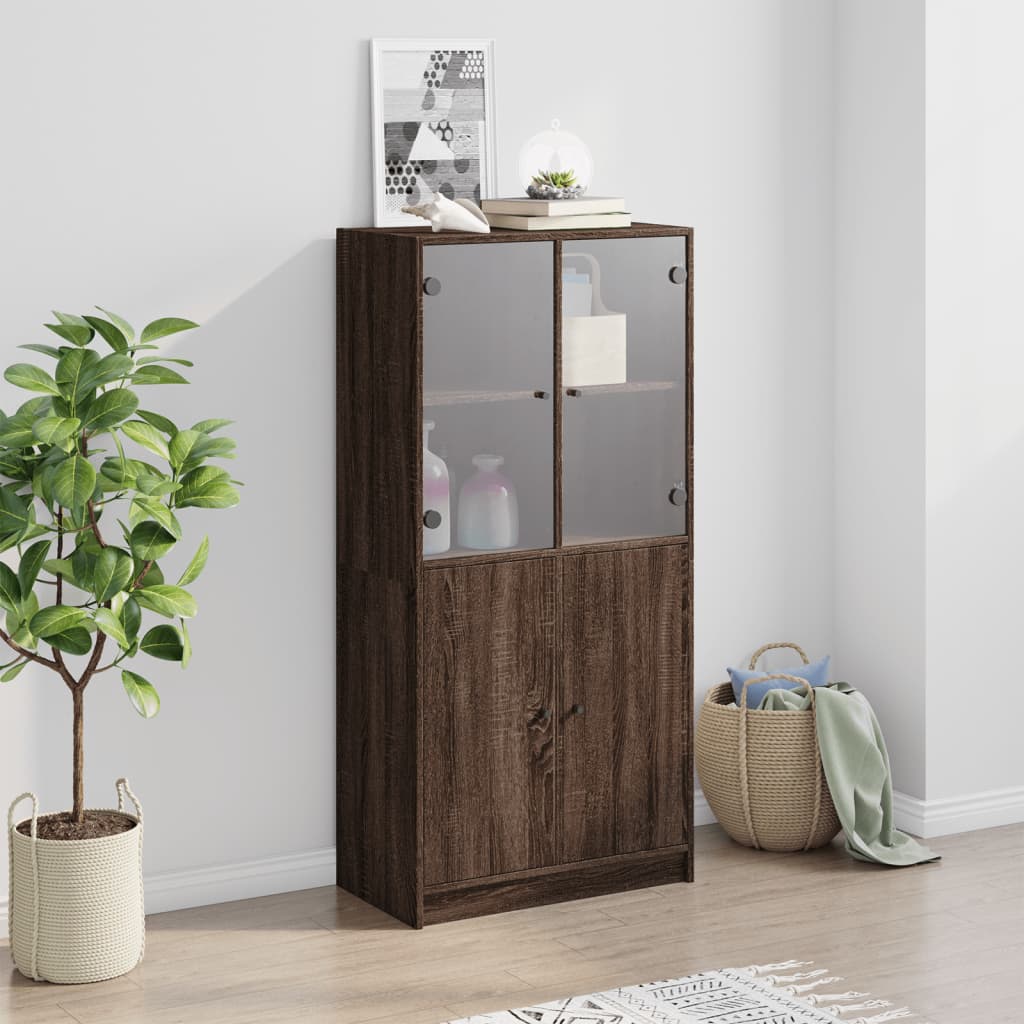 Image Buffet haut avec portes chêne marron bois d'ingénierie | Xios Store SNC vidaXL Xios Store SNC