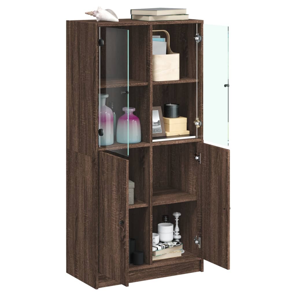 Image Buffet haut avec portes chêne marron bois d'ingénierie | Xios Store SNC vidaXL Xios Store SNC