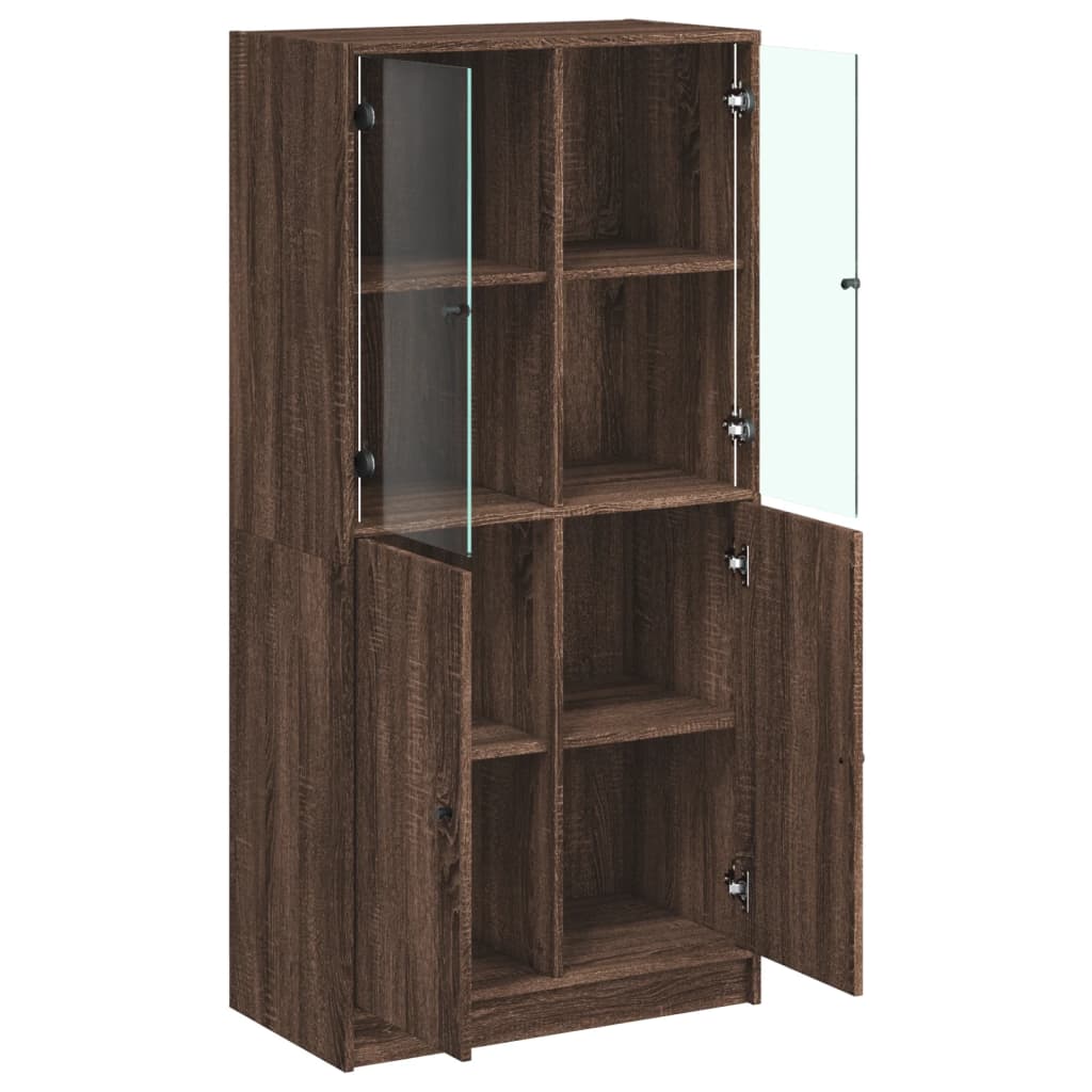 Image Buffet haut avec portes chêne marron bois d'ingénierie | Xios Store SNC vidaXL Xios Store SNC