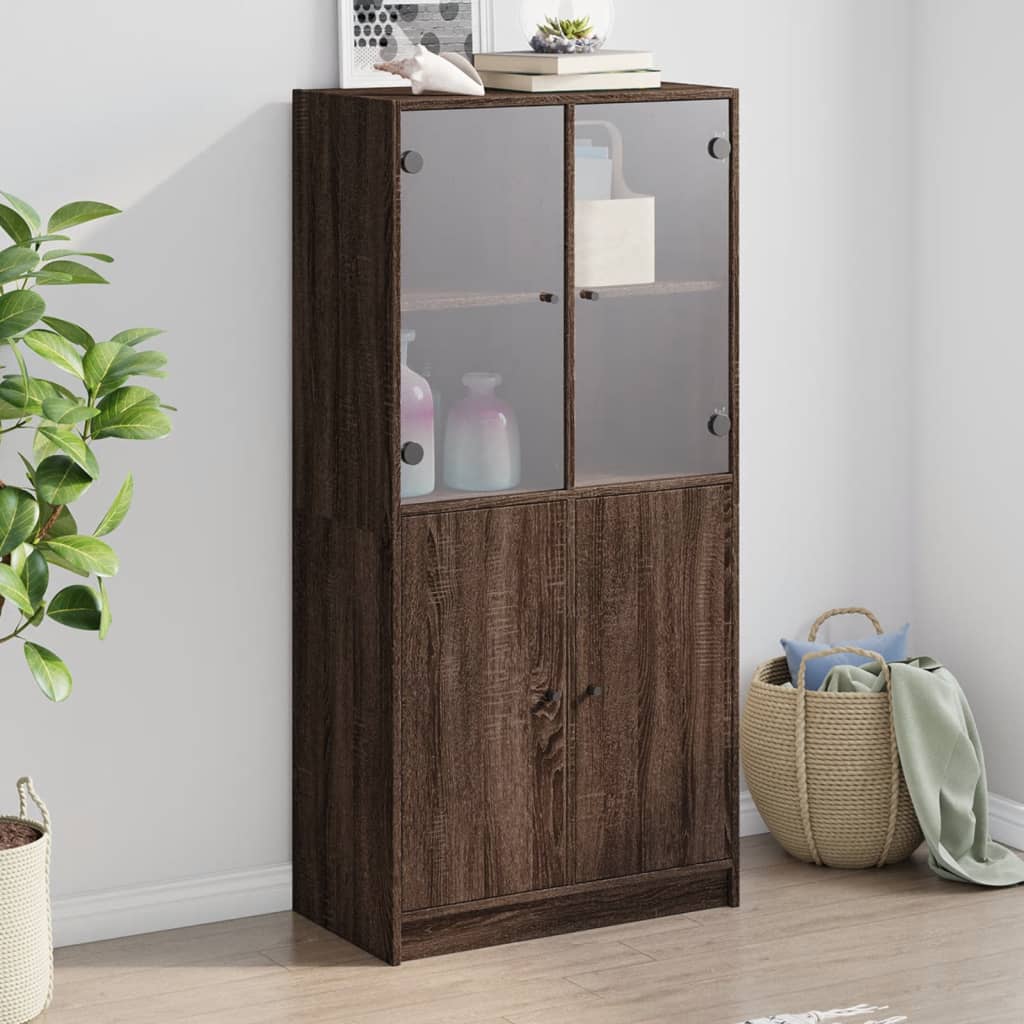 Image Buffet haut avec portes chêne marron bois d'ingénierie | Xios Store SNC vidaXL Xios Store SNC